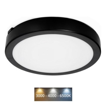 LED-kattovalaisin kylpyhuoneeseen NAIROS LED/24W/230V 3000/4000/6500K IP65 halkaisija 30 cm musta