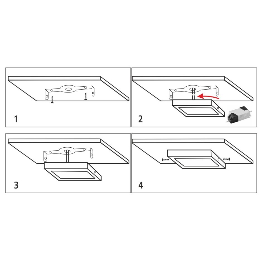 LED-kattovalaisin LED/12W/230V 2700K 16,3x16,3 cm valkoinen