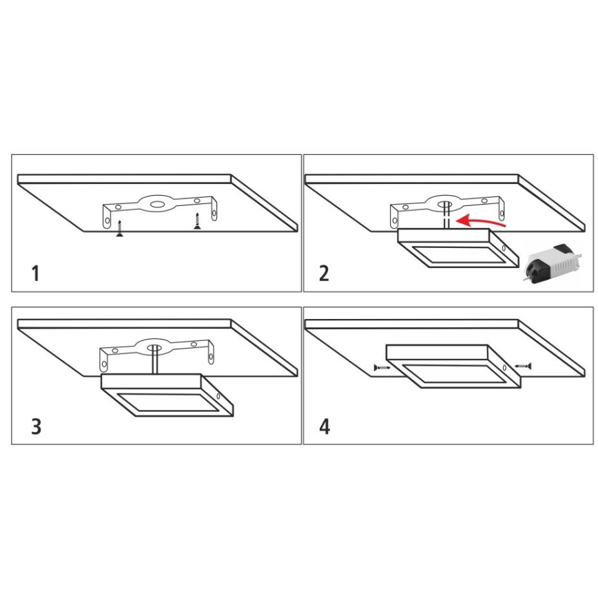 LED-kattovalaisin LED/12W/230V 4200K 16,3x16,3 cm valkoinen