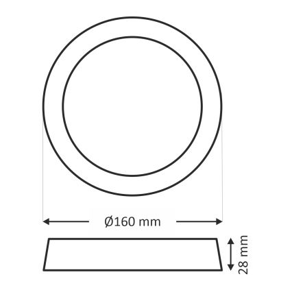LED-kattovalaisin LED/12W/230V 4200K halkaisija 16 cm valkoinen