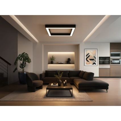 LED-kattovalaisin LED/130W/230V 3000/4000/6500K 100x100 cm musta