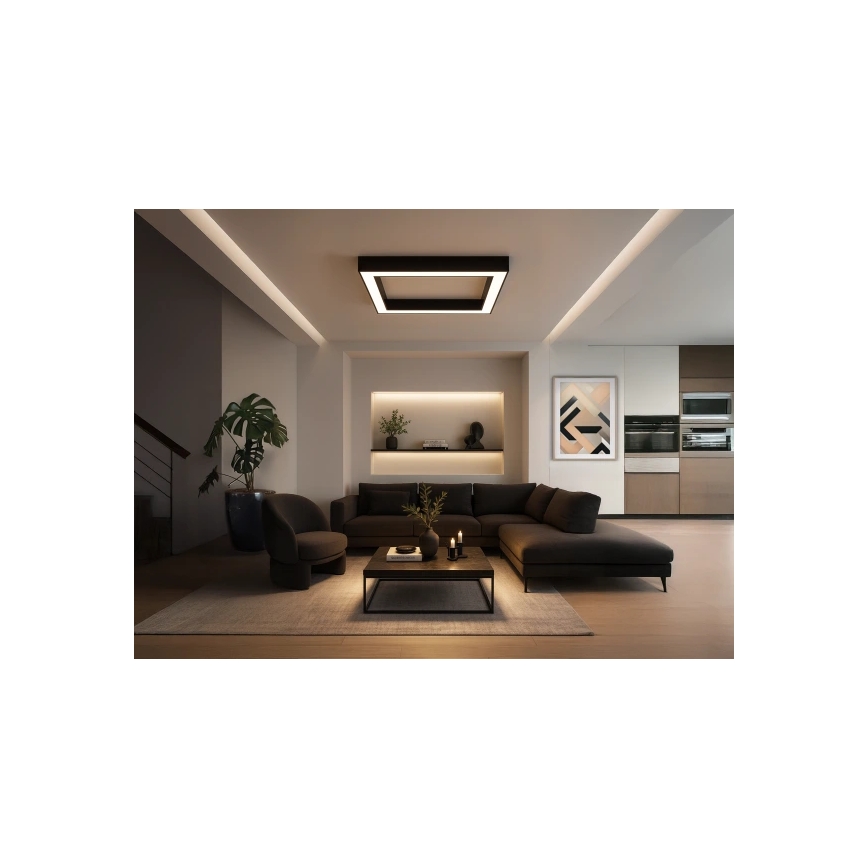 LED-kattovalaisin LED/130W/230V 3000/4000/6500K 100x100 cm musta