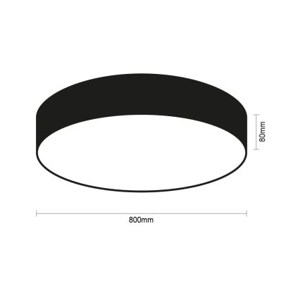 LED Kattovalaisin LED/135W/230V 3000/4000/6500K halkaisija 80 cm musta