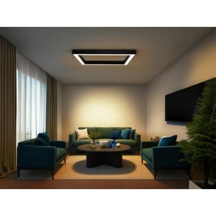 LED-kattovalaisin LED/150W/230V 3000/4000/6500K 120x120 cm musta
