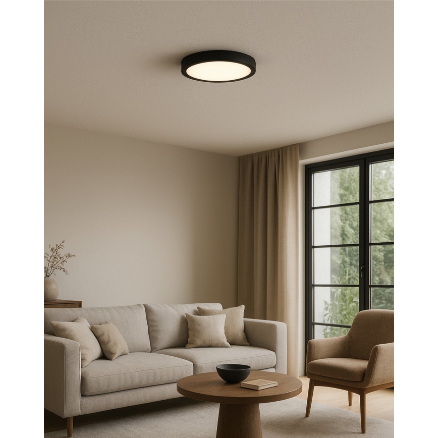 LED-kattovalaisin LED/18W/230V 3000/4000/6500K halkaisija 23 cm musta