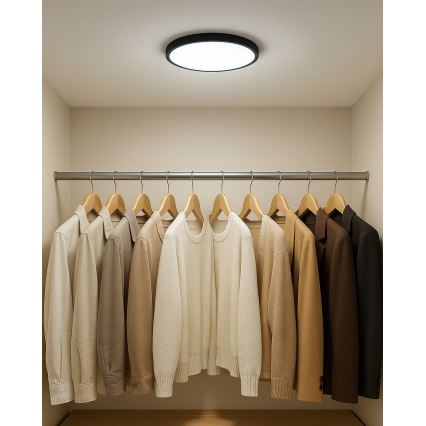 LED-kattovalaisin LED/18W/230V 3000/4000/6500K halkaisija 23 cm musta