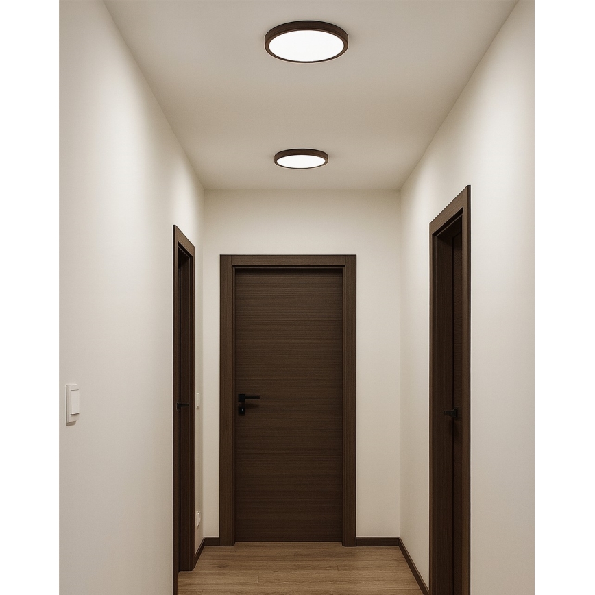 LED-kattovalaisin LED/18W/230V 3000/4000/6500K halkaisija 23 cm ruskea
