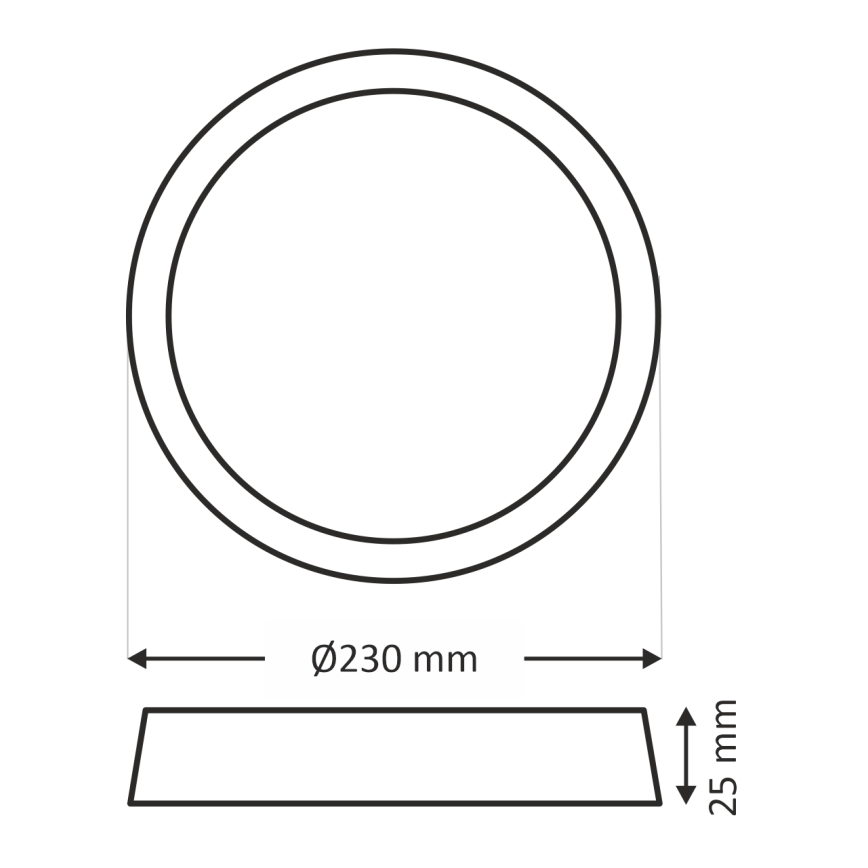 LED-kattovalaisin LED/18W/230V 3000/4000/6500K halkaisija 23 cm ruskea