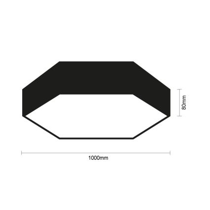 LED-kattovalaisin LED/200W/230V 3000/4000/6500K halkaisija 100 cm musta