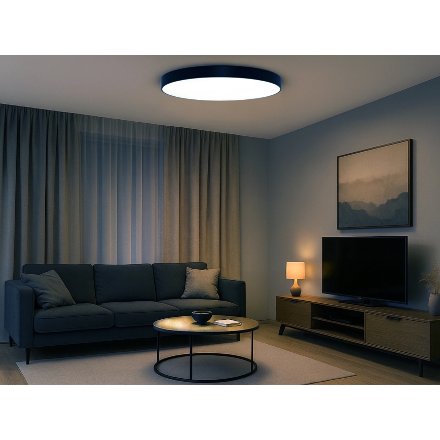 LED-kattovalaisin LED/200W/230V 3000/4000/6500K halkaisija 100 cm musta