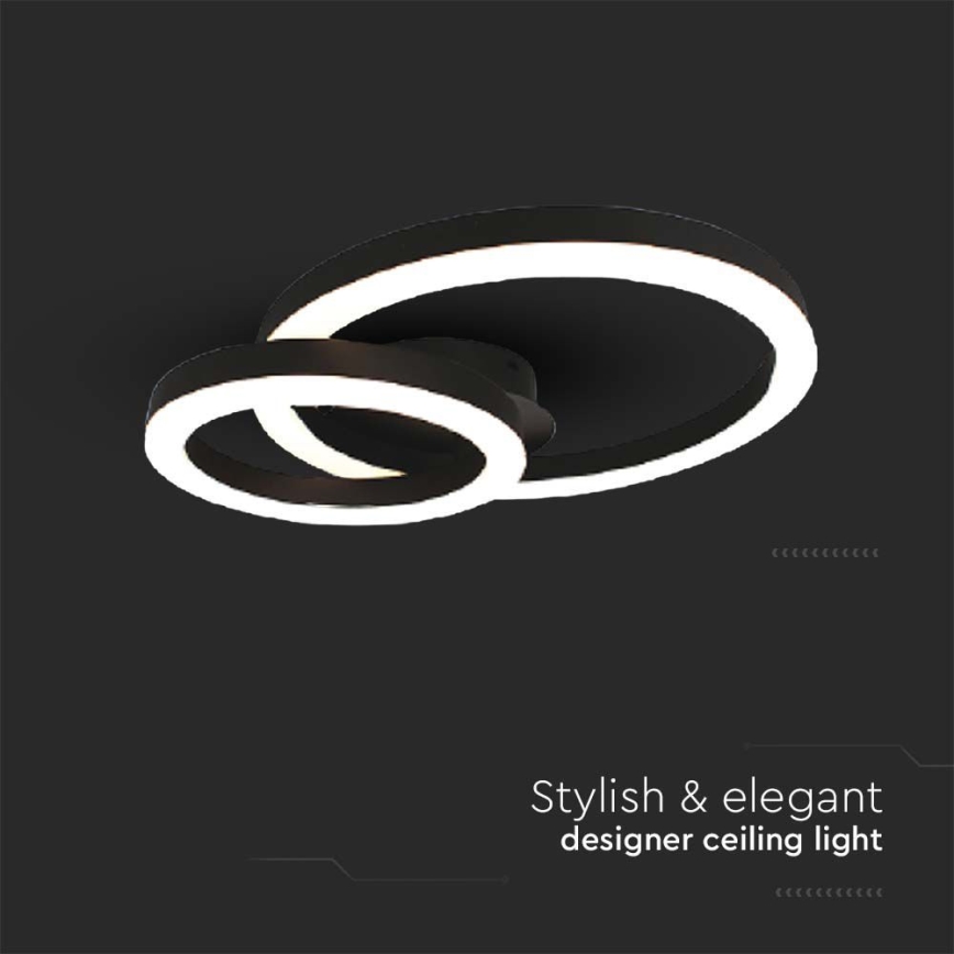 LED-kattovalaisin LED/20W/230V 3000K musta