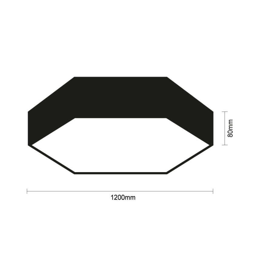 LED-kattovalaisin LED/240W/230V 3000/4000/6500K Ø 120 cm musta