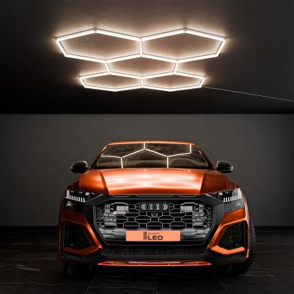 LED-kattovalaisin HEXAGON LED/240W/85-265V 4000K 298x209 cm Ra 90 IP44 valkoinen