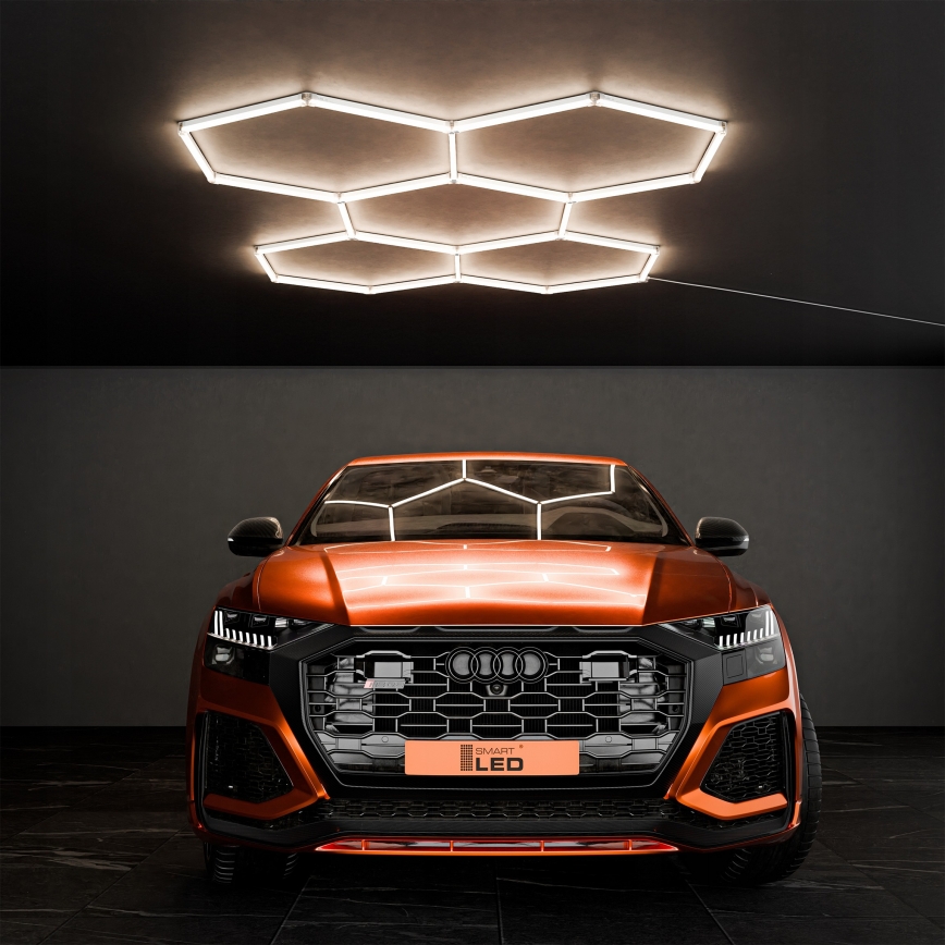 LED-kattovalaisin HEXAGON LED/240W/85-265V 4000K 298x209 cm Ra 90 IP44 valkoinen