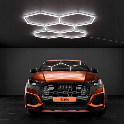LED-kattovalaisin HEXAGON LED/240W/85-265V 6500K 298x209 cm CRI 90 IP44 valkoinen