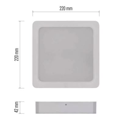 LED-kattovalaisin LED/24W/230V 22x22 cm valkoinen