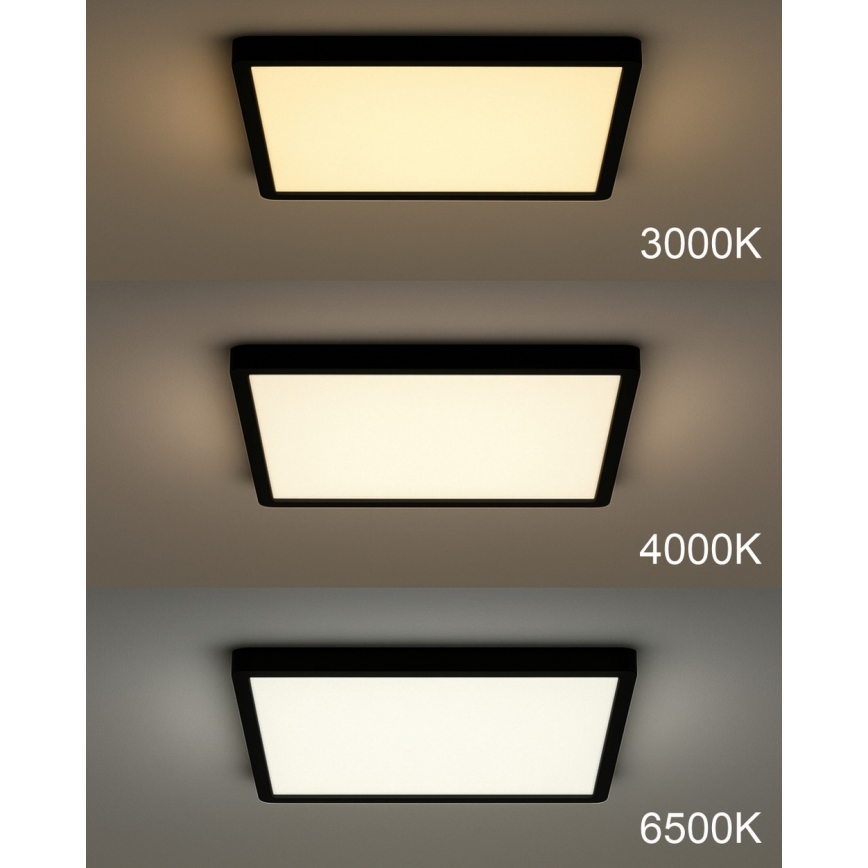 LED-kattovalaisin LED/24W/230V 3000/4000/6500K 30x30 cm musta