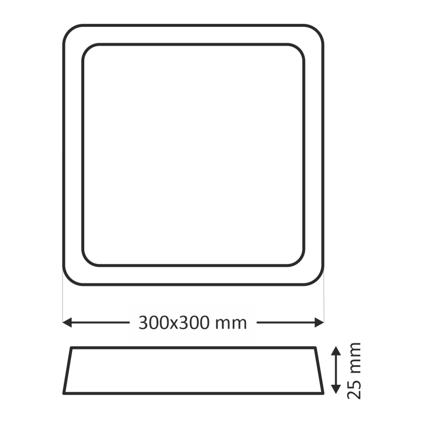 LED-kattovalaisin LED/24W/230V 3000/4000/6500K 30x30 cm valkoinen