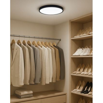LED-kattovalaisin LED/24W/230V 3000/4000/6500K halkaisija 30 cm musta