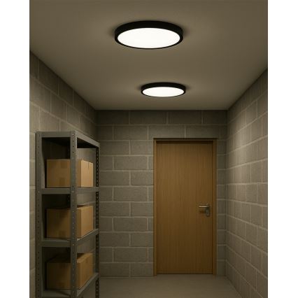 LED-kattovalaisin LED/24W/230V 3000/4000/6500K halkaisija 30 cm musta