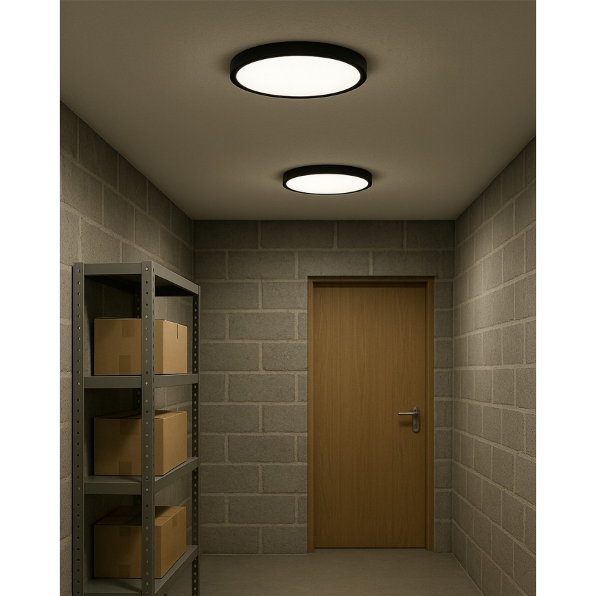 LED-kattovalaisin LED/24W/230V 3000/4000/6500K halkaisija 30 cm musta