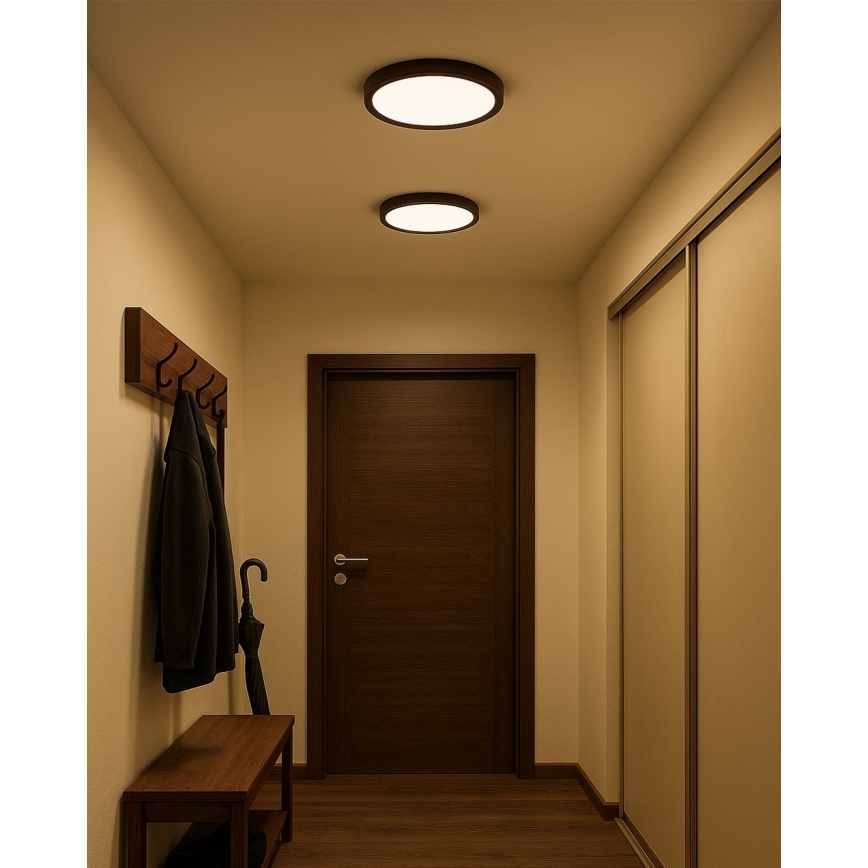 LED-kattovalaisin LED/24W/230V 3000/4000/6500K halkaisija 30 cm ruskea