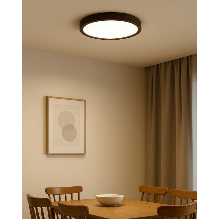 LED-kattovalaisin LED/24W/230V 3000/4000/6500K halkaisija 30 cm ruskea
