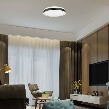 LED-kattovalaisin LED/24W/230V 4000K halkaisija 45 cm musta