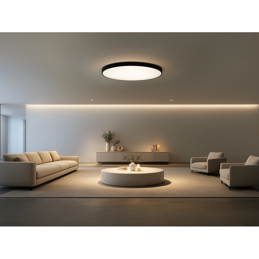 LED-kattovalaisin LED/300W/230V 3000/4000/6500K halkaisija 120 cm musta
