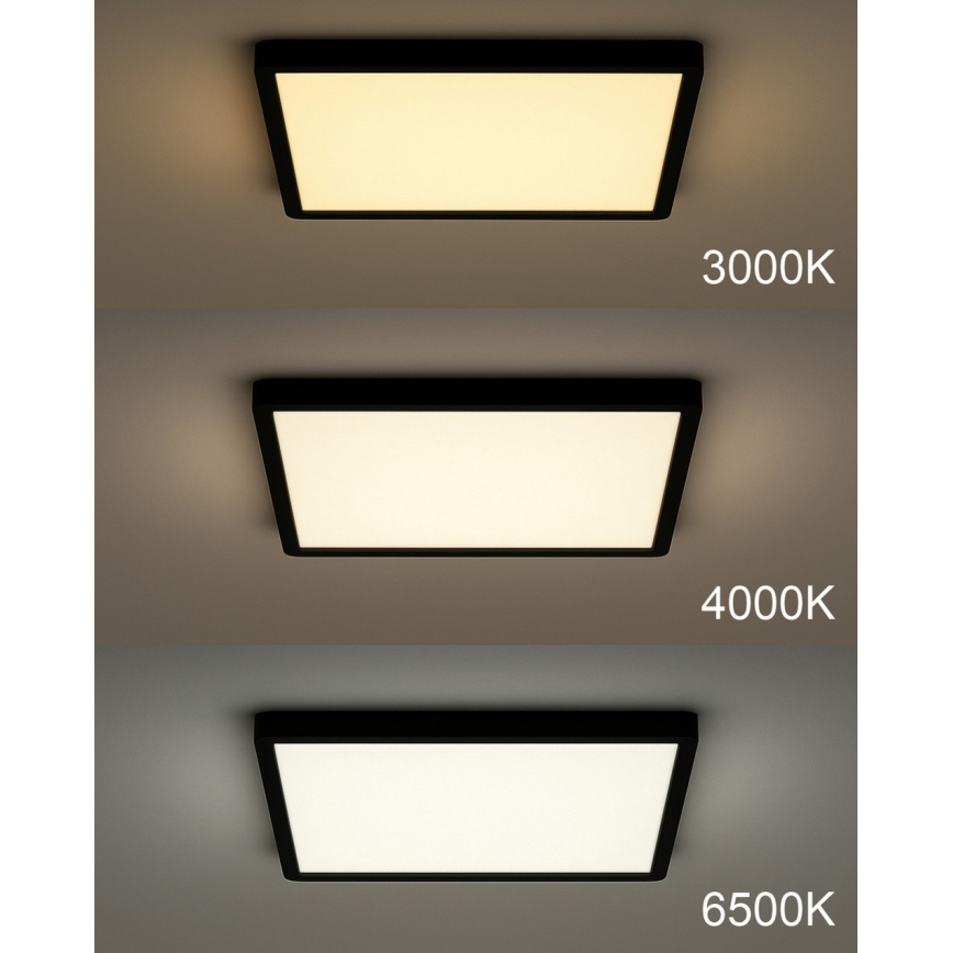 LED-kattovalaisin LED/32W/230V 3000/4000/6500K 40x40 cm musta