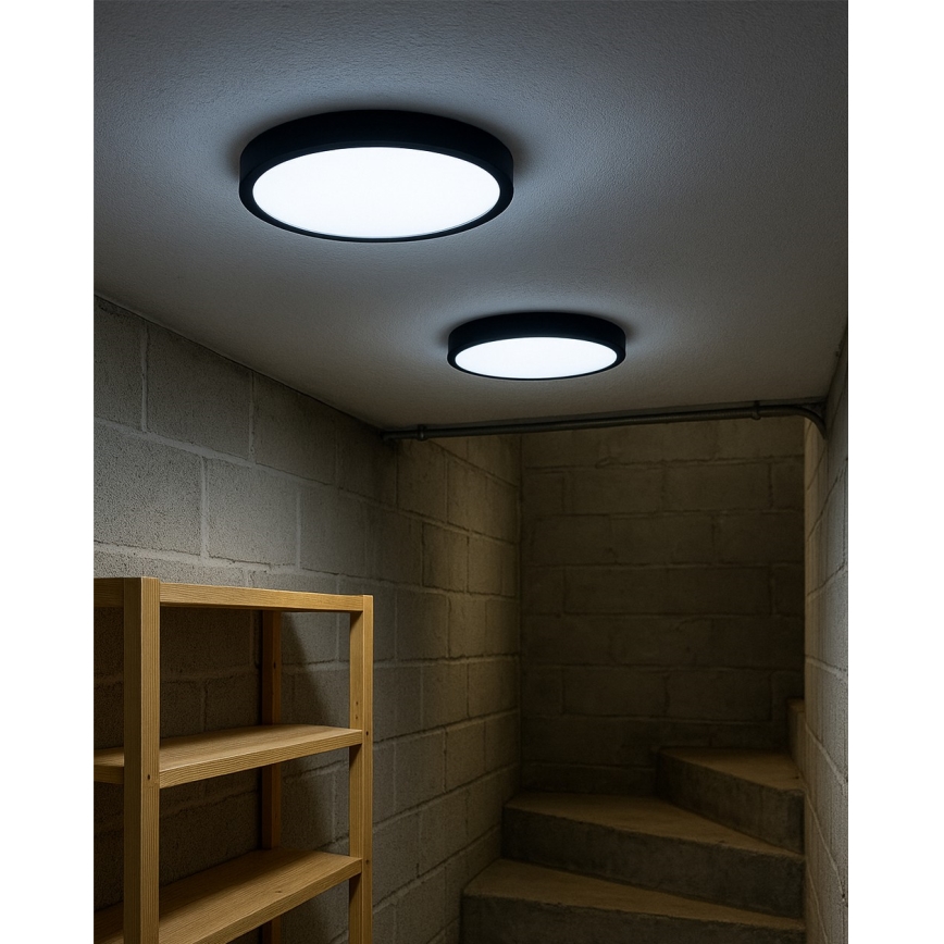 LED-kattovalaisin LED/32W/230V 3000/4000/6500K Ø 40 cm musta