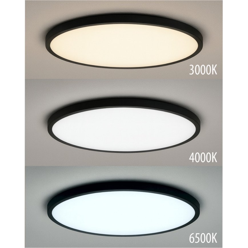 LED-kattovalaisin LED/32W/230V 3000/4000/6500K Ø 40 cm musta