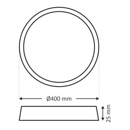 LED-kattovalaisin LED/32W/230V 3000/4000/6500K Ø 40 cm musta