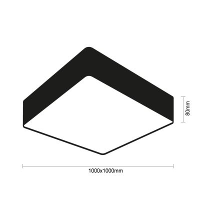 LED-kattovalaisin LED/340W/230V 3000/4000/6500K 100x100 cm musta