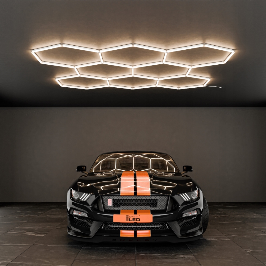LED-kattovalaisin HEXAGON LED/350W/85-265V 4000K 313x298 cm CRI 90 IP44 valkoinen