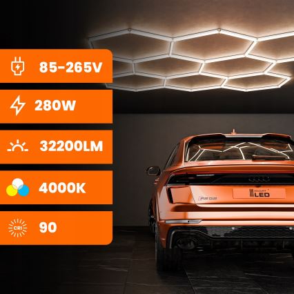 LED-kattovalaisin HEXAGON LED/350W/85-265V 4000K 313x298 cm CRI 90 IP44 valkoinen