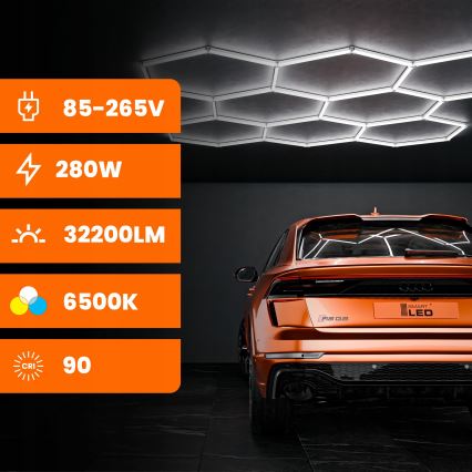 HEXAGON LED-kattovalaisin/350W/85-265V 6500K 313x298 cm CRI 90 IP44 valkoinen