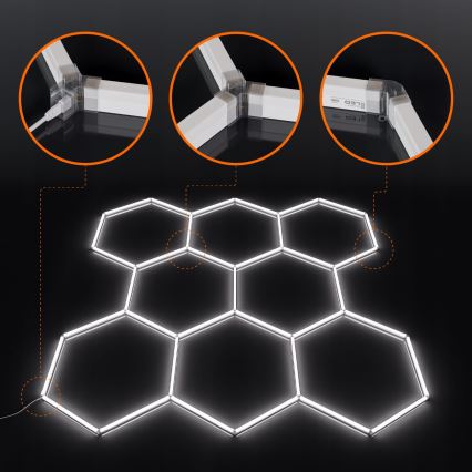 HEXAGON LED-kattovalaisin/350W/85-265V 6500K 313x298 cm CRI 90 IP44 valkoinen