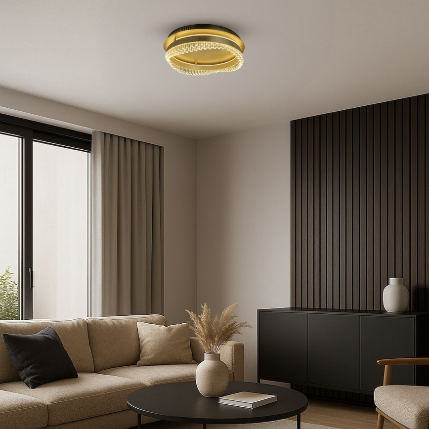 LED-kattovalaisin LED/36W/230V halkaisija 43 cm kullanvärinen