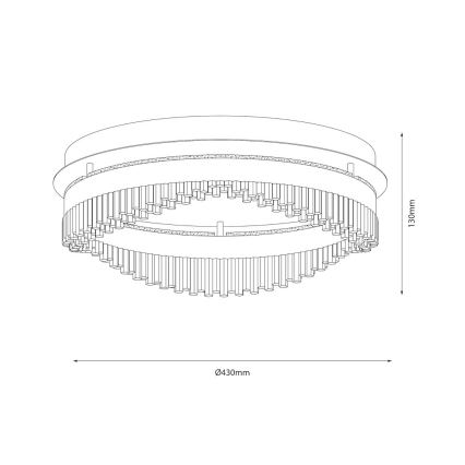 LED-kattovalaisin LED/36W/230V halkaisija 43 cm kullanvärinen