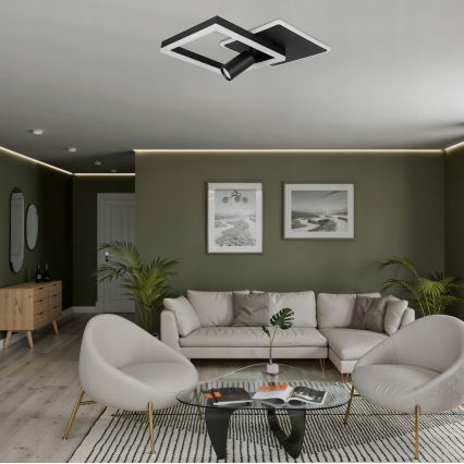 LED-kattovalaisin LED/38W/230V + 1xGU10/30W musta