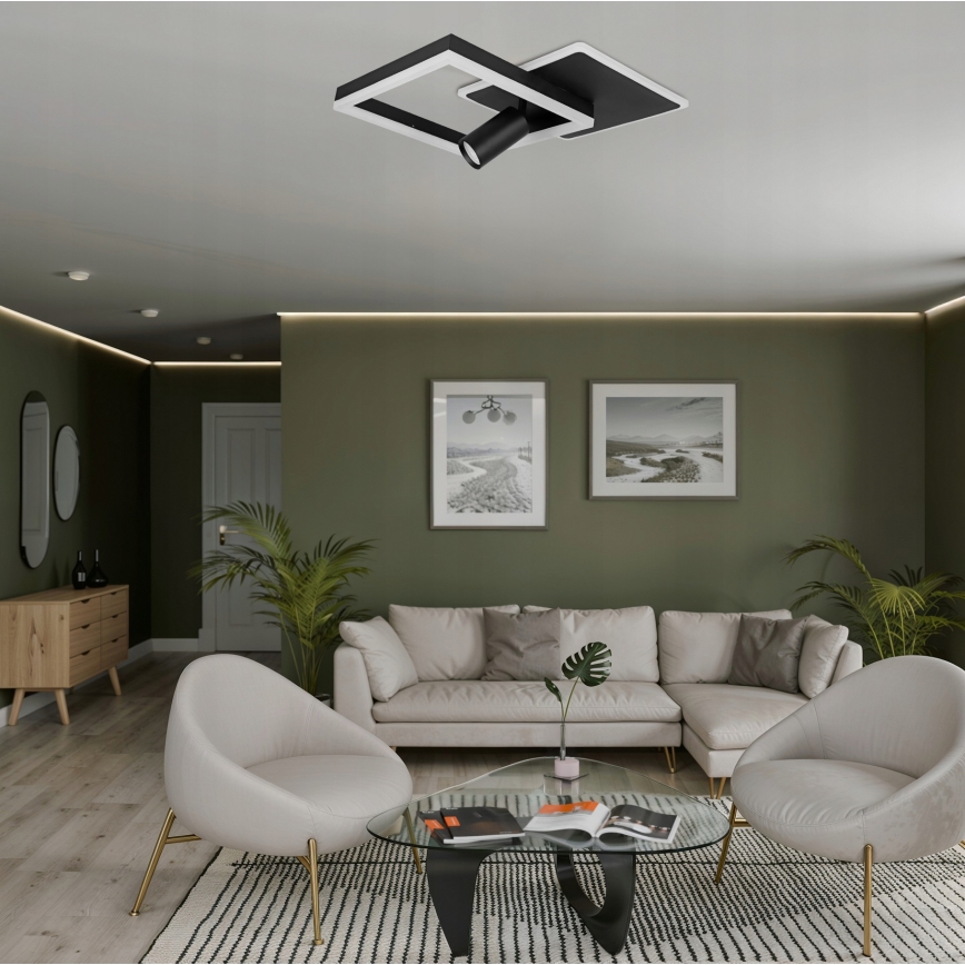 LED-kattovalaisin LED/38W/230V + 1xGU10/30W musta