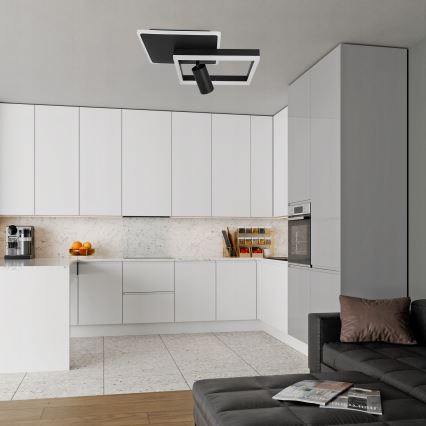 LED-kattovalaisin LED/38W/230V + 1xGU10/30W musta