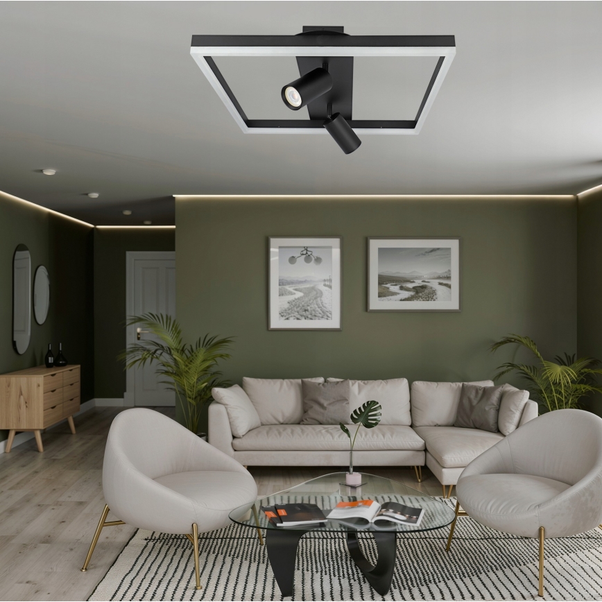 LED kattovalaisin LED/38W/230V + 2xGU10/30W musta