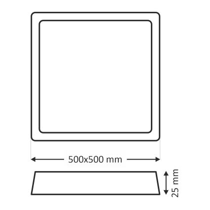 LED-kattovalaisin LED/40W/230V 3000/4000/6500K 50x50 cm beige