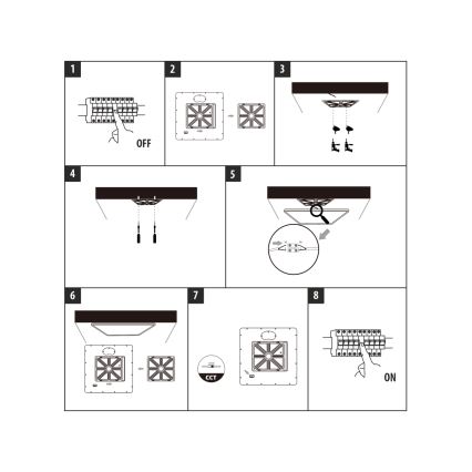 LED-kattovalaisin LED/40W/230V 3000/4000/6500K 50x50 cm musta