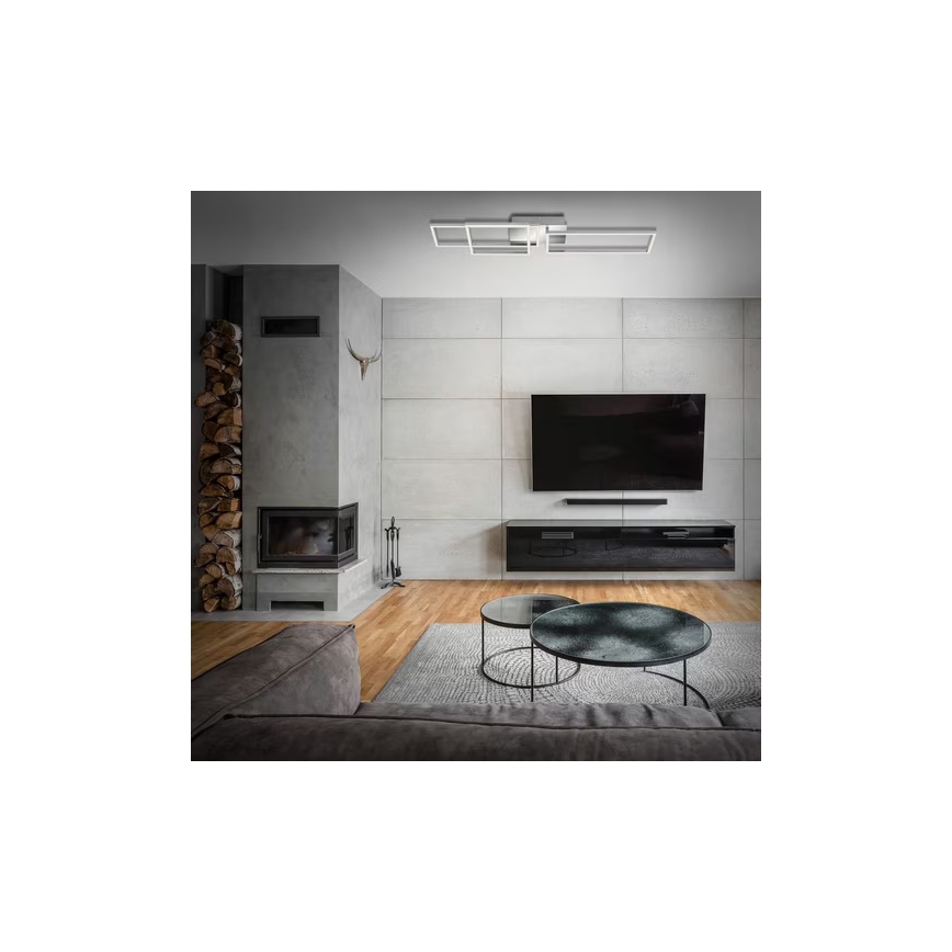 LED-kattovalaisin LED/42W/230V 3000K mattakromi