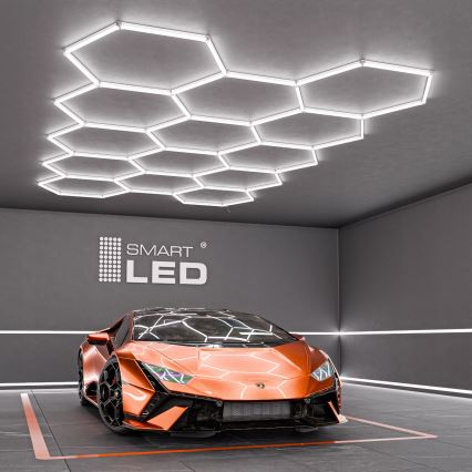 LED-kattovalaisin HEXAGON LED/570W/85-265V 6500K 522x298 cm CRI 90 IP44 valkoinen
