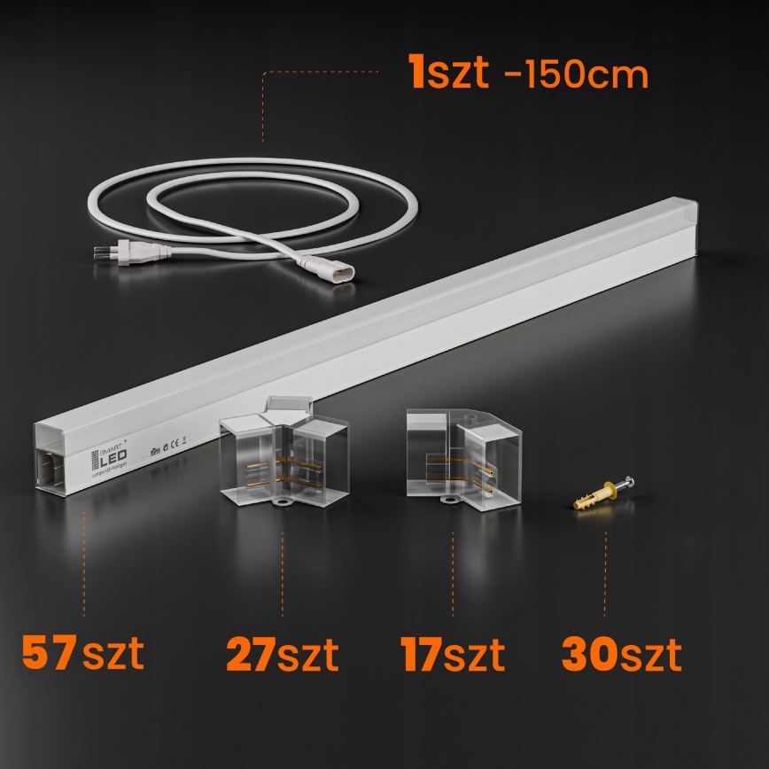 LED-kattovalaisin HEXAGON LED/570W/85-265V 6500K 522x298 cm CRI 90 IP44 valkoinen