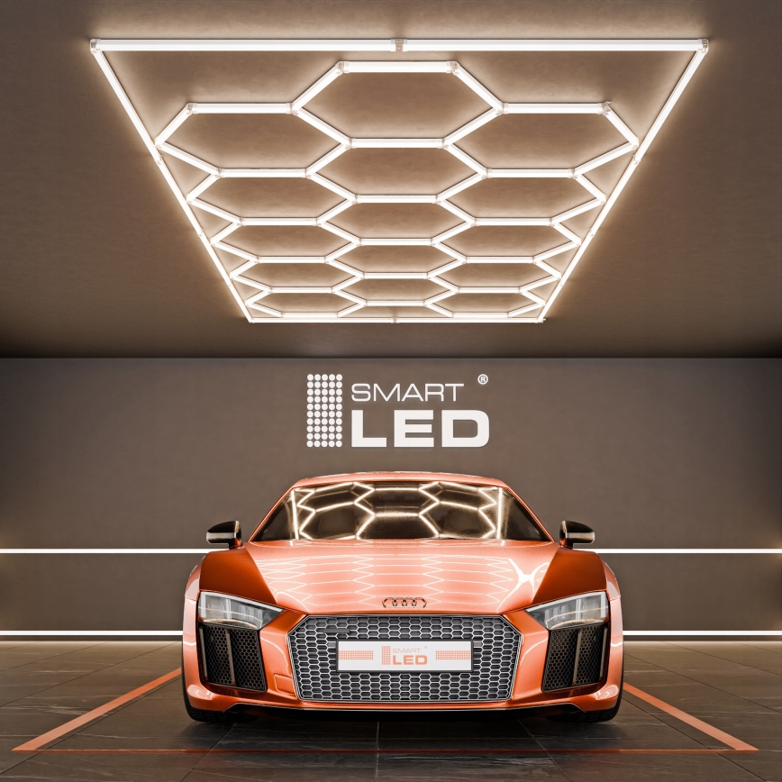 LED-kattovalaisin HEXAGON LED/696W/85-265V 4000K 484x243 cm CRI 90 IP44 valkoinen